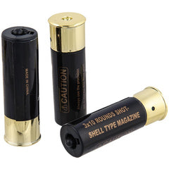 DE 30rd M3 Airsoft 6-Pack Tri-Shot M56 Shotgun Shells - RED / BLACK