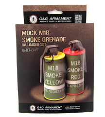 G&G M18 Smoke Grenade BB Can Set - Red/Yellow