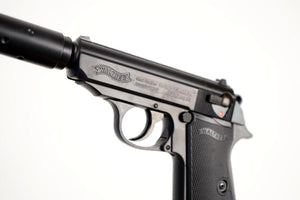 Walther PPK/S Spring Pistol - Black - Operative Kit w/Suppressor