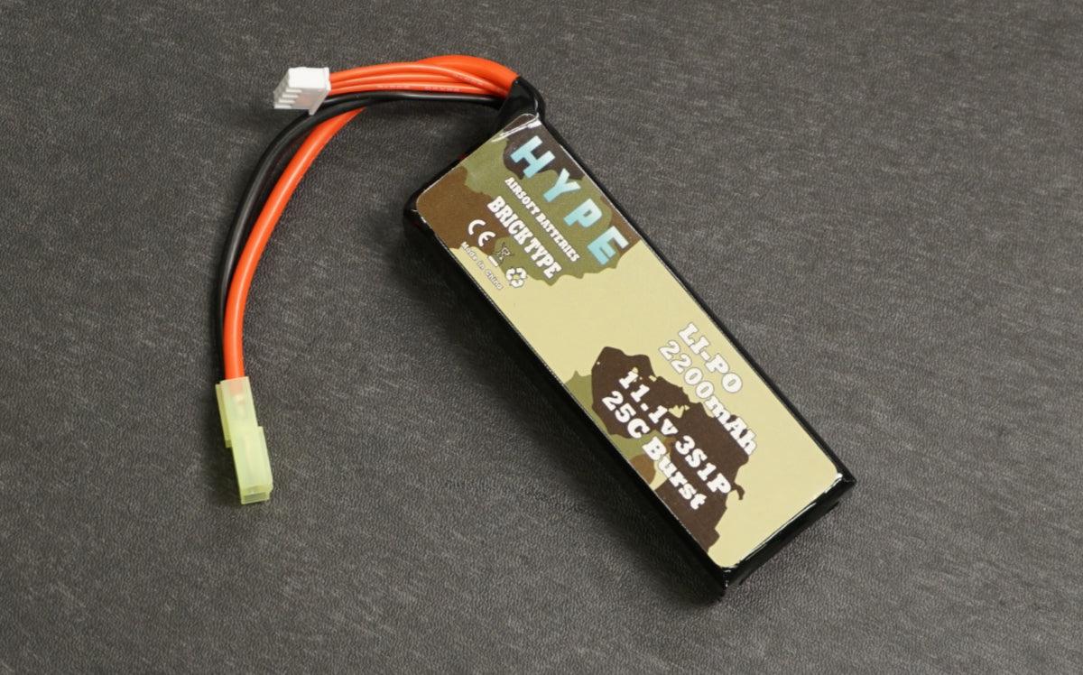 HYPE 11.1v 2200mAh Li-Po Battery - Brick – Airsoft Atlanta