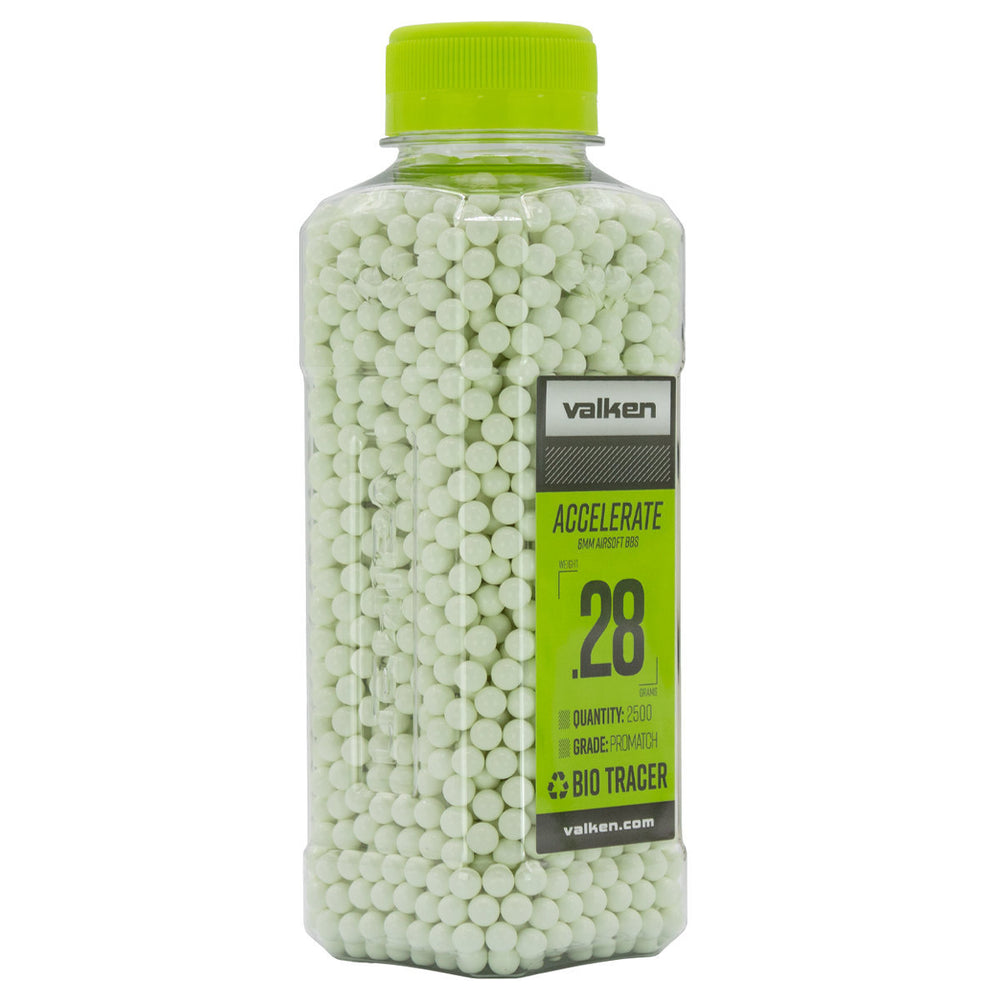 Valken Accelerate BIO Tracer Glow Airsoft BBs - 2500 Bottle