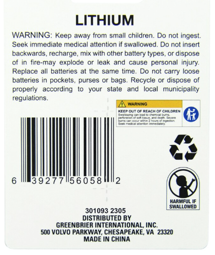 E-Circuit Lithium Button Cell Batteries, 2-ct. Packs