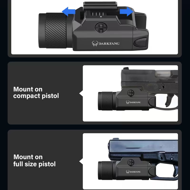 DARKFANG Tactical Pistol Flashlight 1500LUMEN