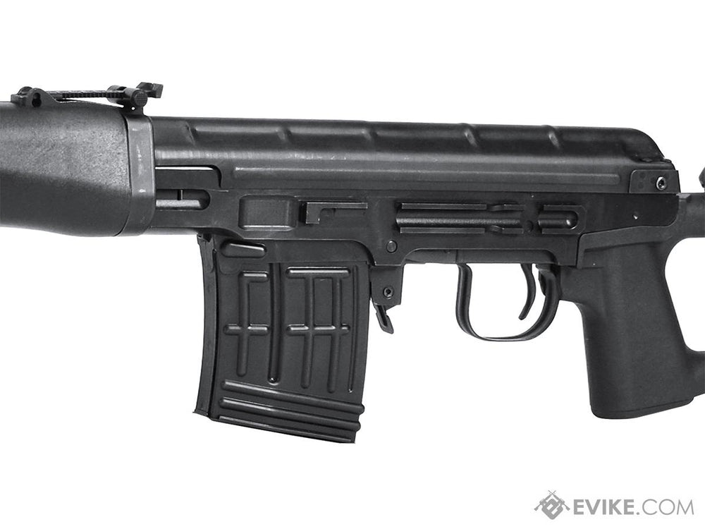 LCT Airsoft SVD Series Airsoft AEG Sniper Rifle (Model: Black Polymer Furnitue)