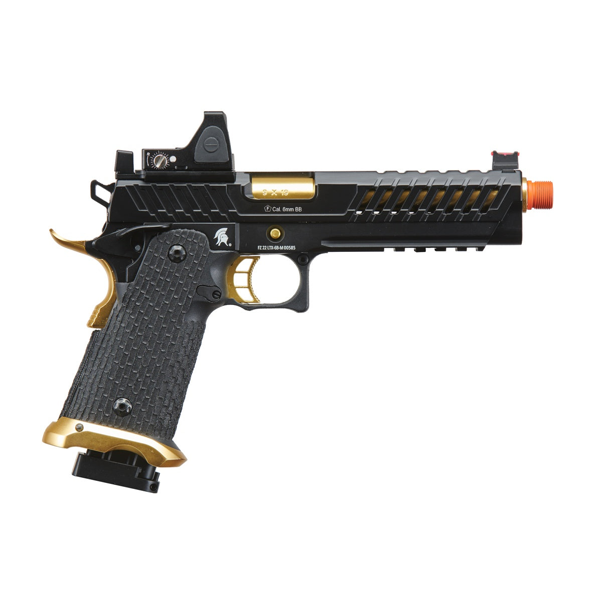 Lancer Tactical Knightshade Hi-Capa Gas Blowback Airsoft Pistol w/ Reflex Red Dot Sight