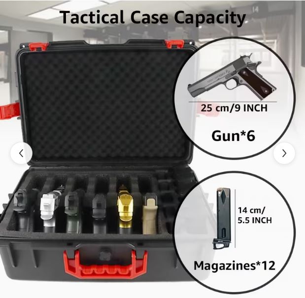 Pistol Hard Case 6 gun holder