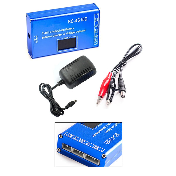 Balance Charger for 2S-4S Li-ion/Poly Battery Fast Charging, Automatic Repair, W/ Voltage Display