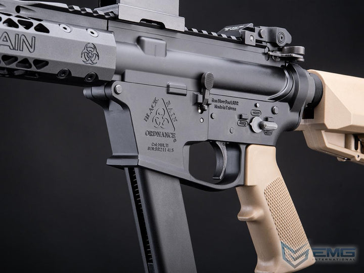 EMG Black Rain Ordnance BRO 9mm Gas Blowback Airsoft Rifle (Model: Carbine / Black & Tan / Gun Only)