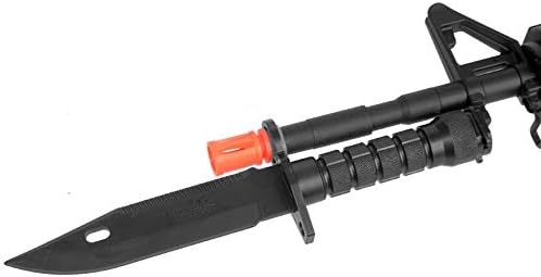 Lancer Tactical M9 Rubber Rubber Knife Training with Sheath for Airsoft Guns, Martial Arts Guard Fight; included Leg Holster Holder Handle Grip