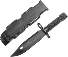 Lancer Tactical M9 Rubber Rubber Knife Training with Sheath for Airsoft Guns, Martial Arts Guard Fight; included Leg Holster Holder Handle Grip
