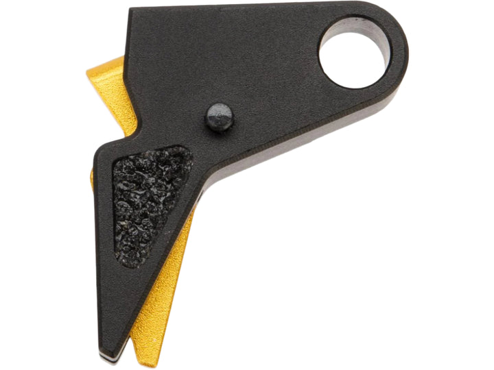 Angel Custom CNC Enhanced Flat Front Competition Style Trigger for KWA ATP Gas Blowback Airsoft Pistols (Color: Black / Gold)