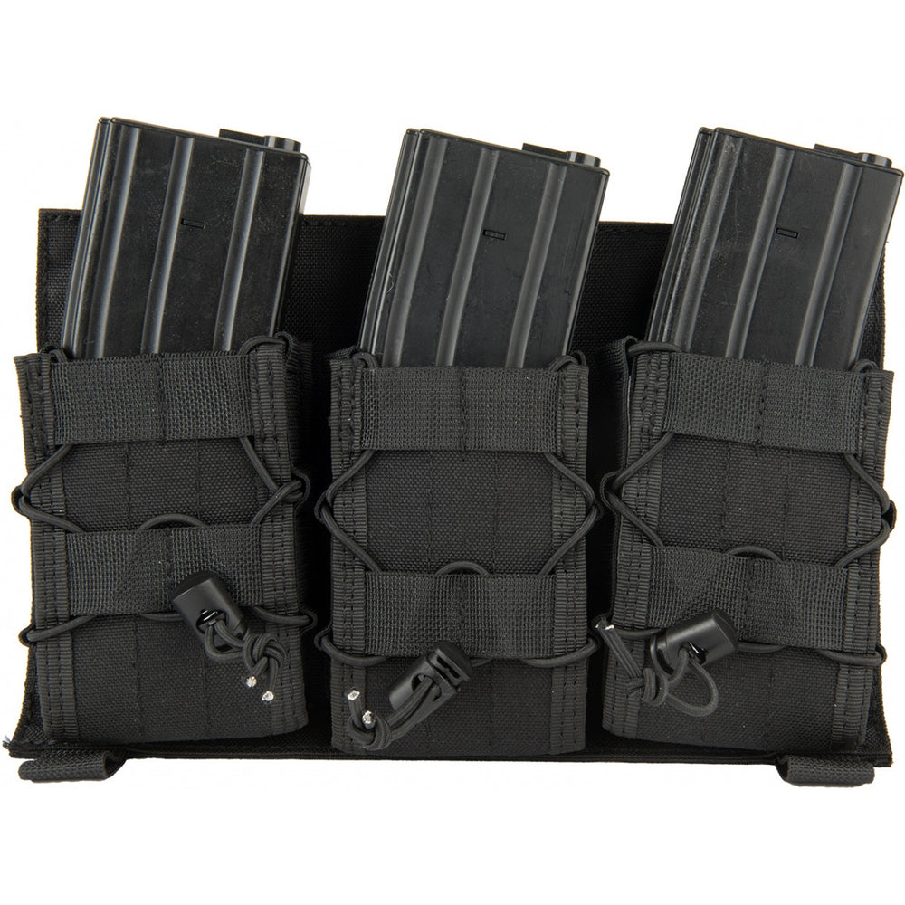 Lancer Tactical Adaptive Hook and Loop Triple AR Mag Pouch - BLACK