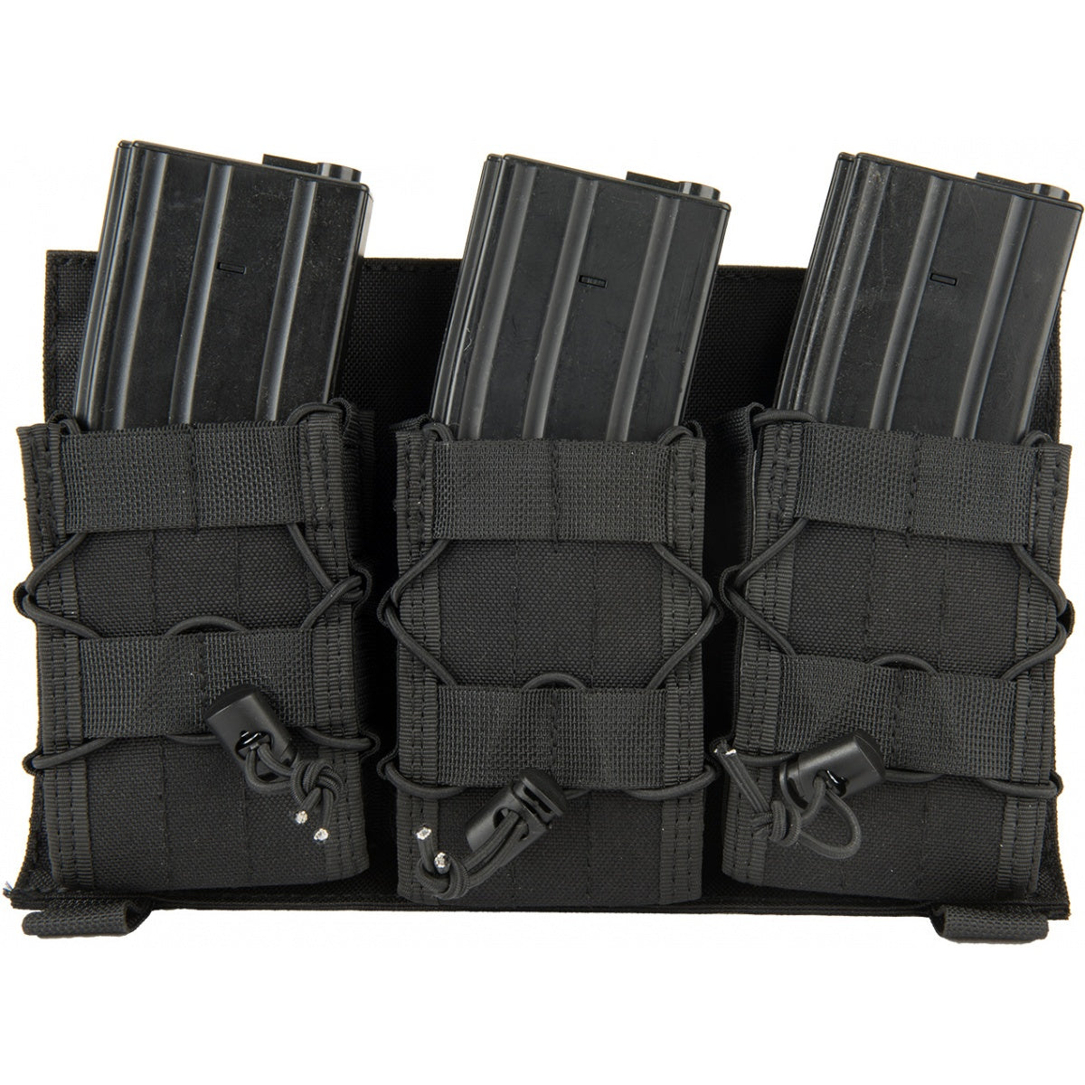 Lancer Tactical Adaptive Hook and Loop Triple AR Mag Pouch - BLACK