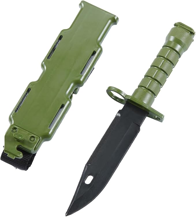 Lancer Tactical M9 Rubber Rubber Knife Training with Sheath for Airsoft Guns, Martial Arts Guard Fight; included Leg Holster Holder Handle Grip