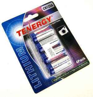 Tenergy CR123A Lithium Batteries (4-Pack)