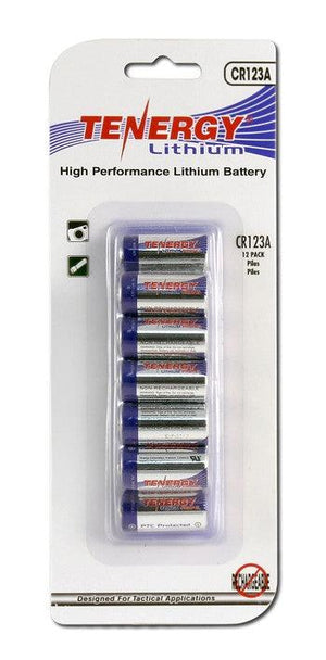Tenergy CR123A Lithium Batteries (12-Pack)