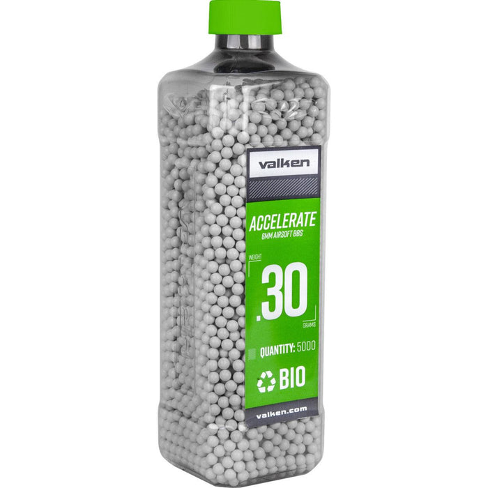 Valken Accelerate White Airsoft Biodegradable BBs - Bottle BIO