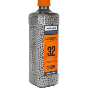 Valken Accelerate White Airsoft Biodegradable BBs - Bottle BIO