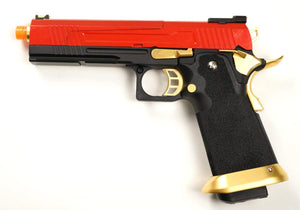 AW Custom Hi-Capa Green Gas Blowback Pistol - Red / Gold