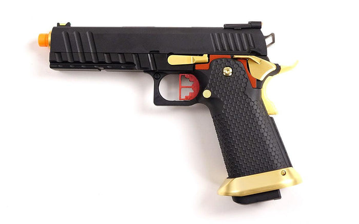 AW Custom Competitor Hi-Capa Green Gas Blowback Pistol - Black/Gold