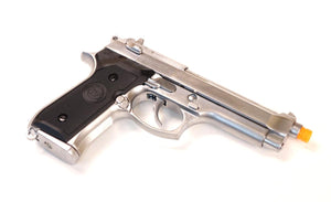 WE-Tech M9 Silver Chrome M9 Green Gas Blowback Pistol