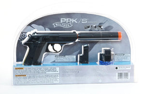 Walther PPK/S Spring Pistol - Black - Operative Kit w/Suppressor