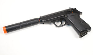 Walther PPK/S Spring Pistol - Black - Operative Kit w/Suppressor