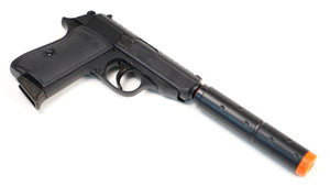 Walther PPK/S Spring Pistol - Black - Operative Kit w/Suppressor