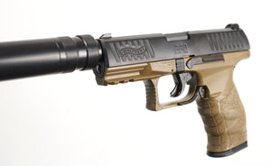Walther PPQ Spring Pistol - Tan - Combat Kit w/Suppressor