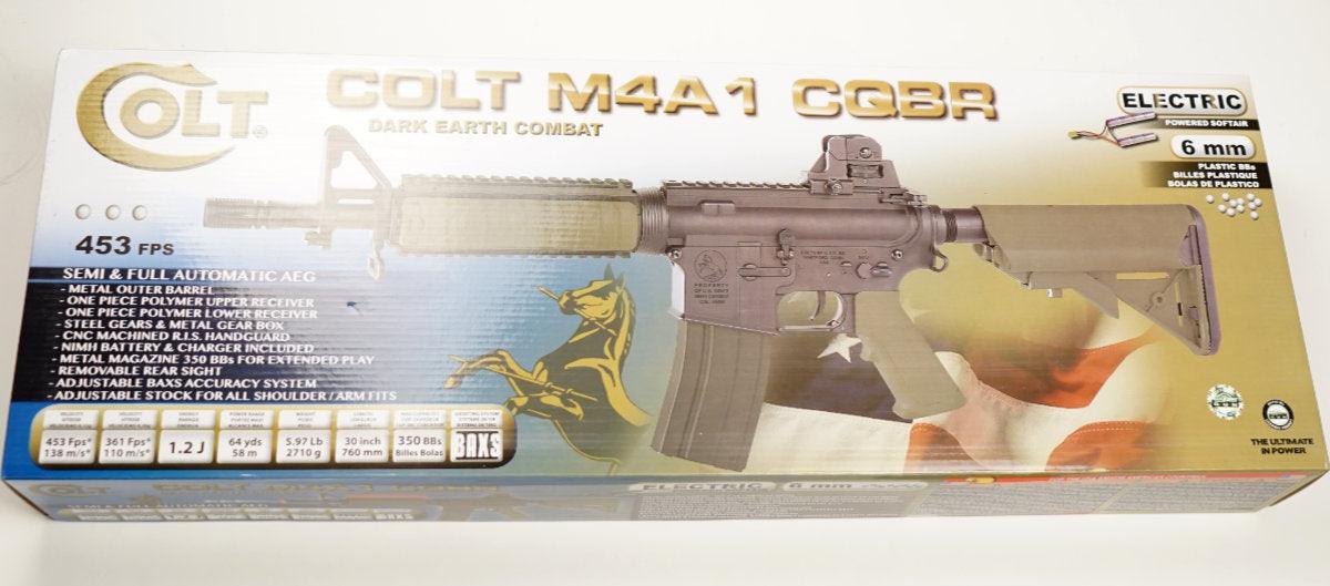  SOFT AIR USA Colt M4A1 M4 CQBR AEG Electric Airsoft Rifle with  Adjustable Hop-Up, Black, 453 FPS : Sports & Outdoors