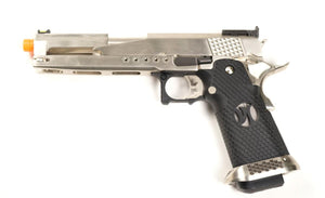 AW Custom HX22 Hi-Capa IPSC Green Gas Blowback Pistol - Silver