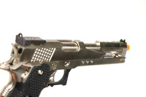 AW Custom HX22 Hi-Capa IPSC Green Gas Blowback Pistol - Silver