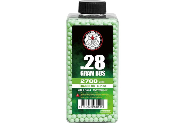 G&G .28g Green Tracer 2700 BBs Bottle - Glow